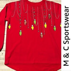 M&C Sportswear Christmas‎ Lights Shirt Top